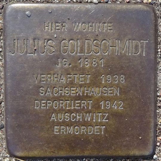 Stolperstein en memoria de Julius Goldschmidt