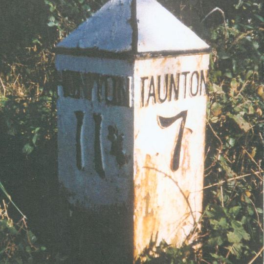 Milepost, 200m N of crossroads at jct with B3170