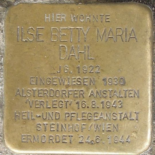 Stolperstein à la mémoire d’Ilse Betty Maria Dahl