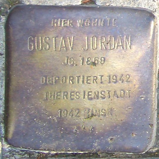 Stolperstein à la mémoire de Gustav Jordan