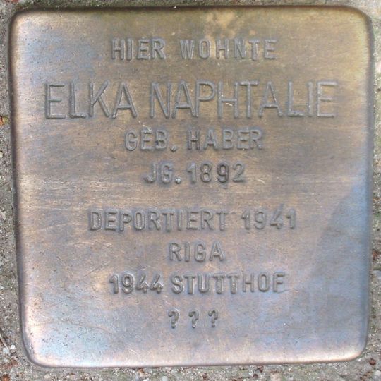 Stolperstein dedicated to Elka Naphtalie