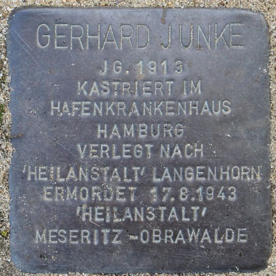 Stolperstein en memoria de Gerhard Junke