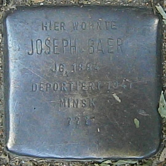 Stolperstein dedicated to Joseph Baer