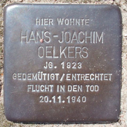 Stolperstein à la mémoire de Hans-Joachim Oelkers
