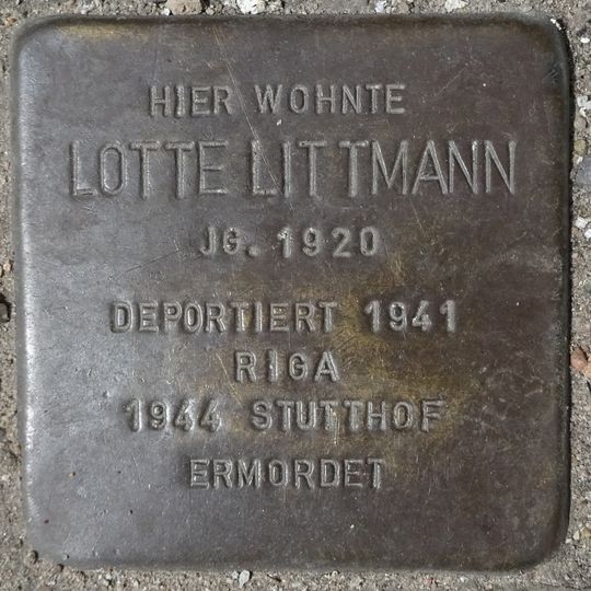 Stolperstein en memoria de Lotte Littmann
