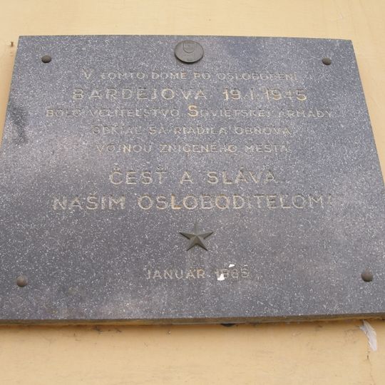 Meštiansky dom, tabuľa pamätná