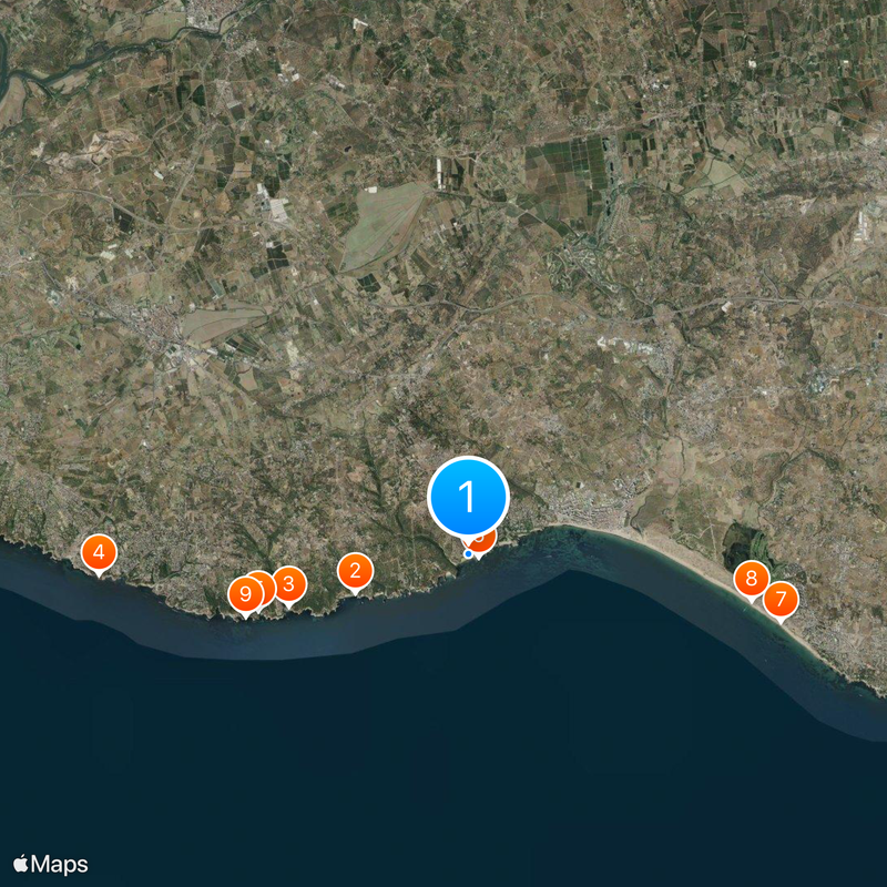 Praia da Senhora da Rocha Map