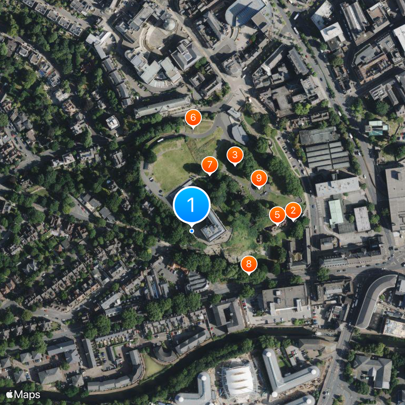 Nottingham Castle Karte