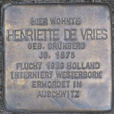 Stolperstein dedicated to Henriette de Vries