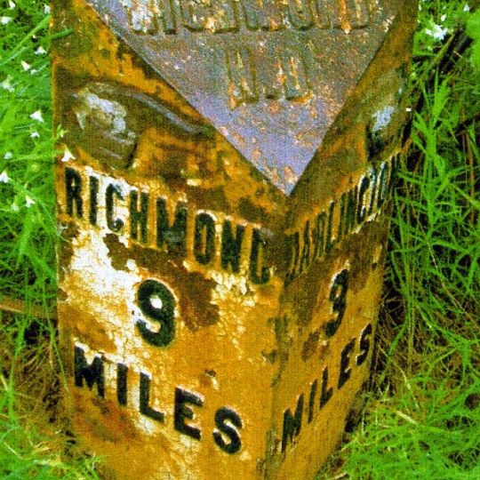Mile Post Opposite Northern End Of Drive To Cleasby Grange
