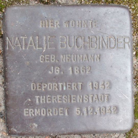 Stolperstein à la mémoire de Natalie Buchbinder
