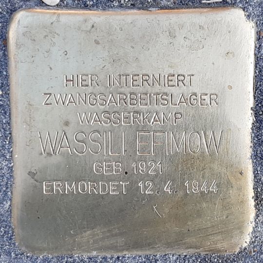 Stolperstein à la mémoire de Wassili Efimow