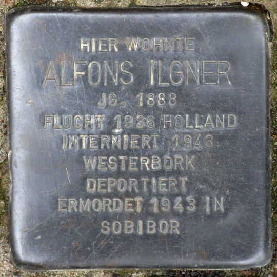 Stolperstein en memoria de Alfons Ilgner