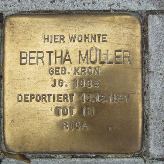 Stolperstein à la mémoire de Bertha Müller