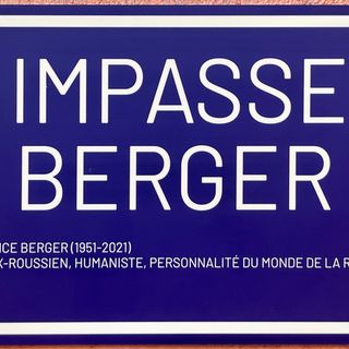 Impasse Berger street sign dedicated to Patrice Berger