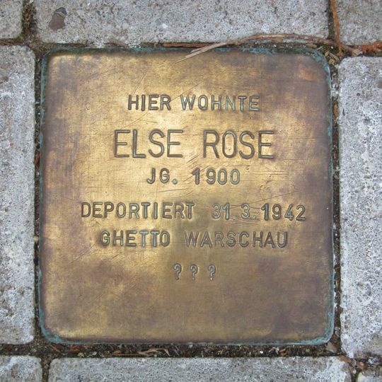 Stolperstein en memoria de Else Rose