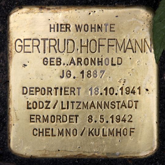 Stolperstein dedicated to Gertrud Hoffmann