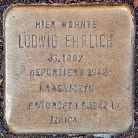 Stolperstein dedicated to Ludwig Ehrlich