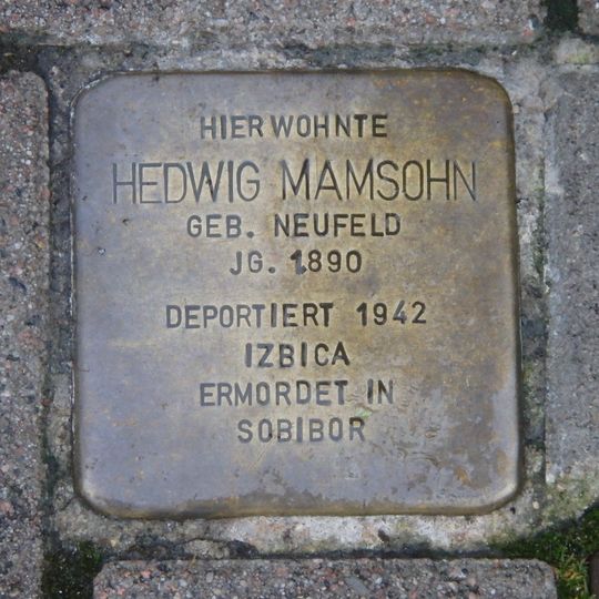 Stolperstein en memoria de Hedwig Mamsohn