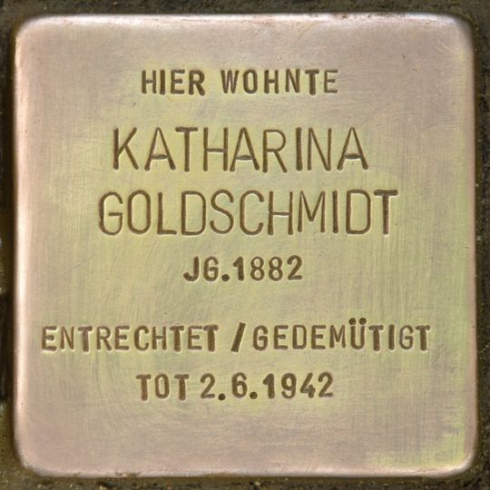 Stolperstein en memoria de Katharina Goldschmidt