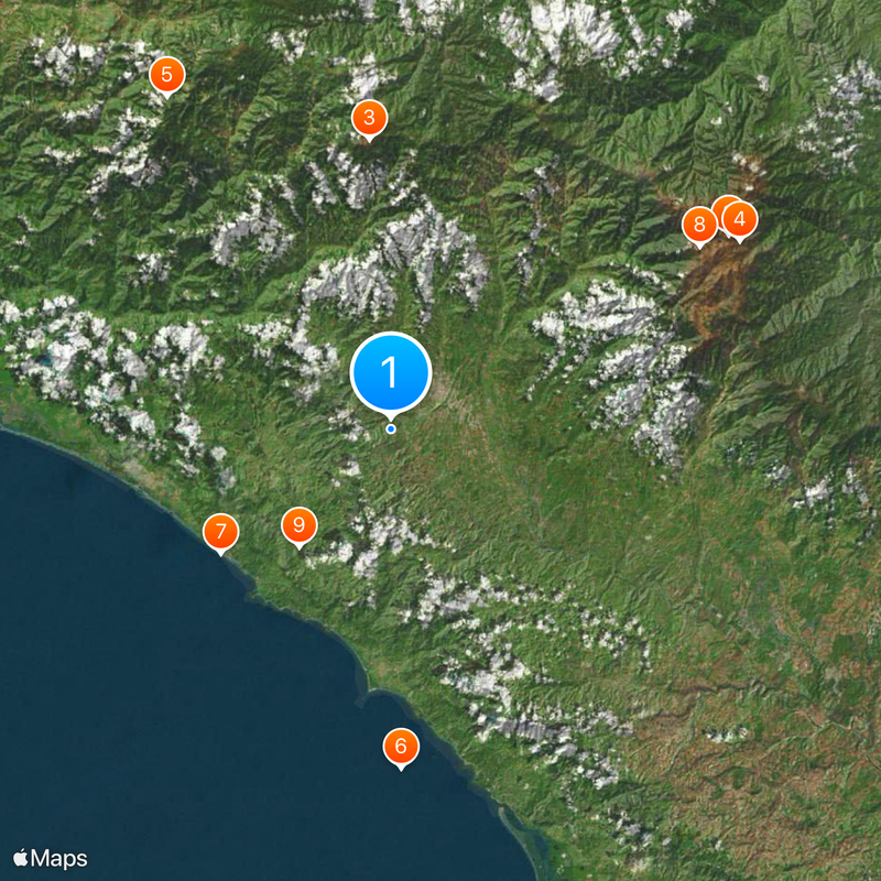 Cantone di Pérez Zeledón Mappa