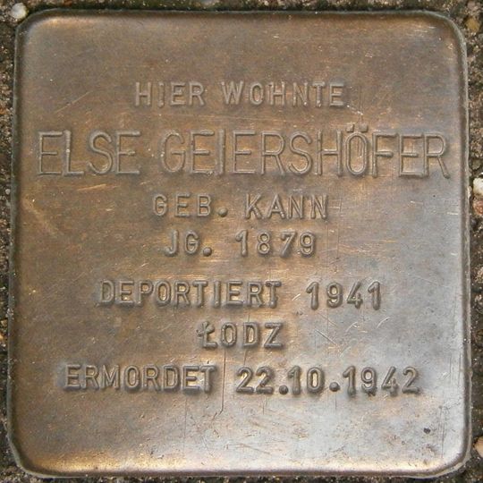 Stolperstein en memoria de Else Geiershöfer