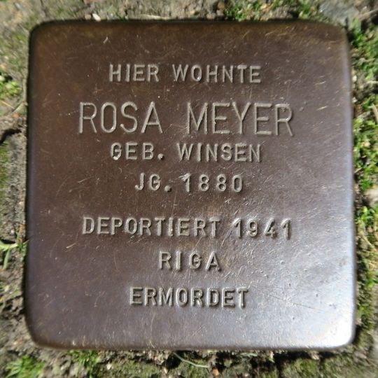 Stolperstein dedicated to Rosa Meyer