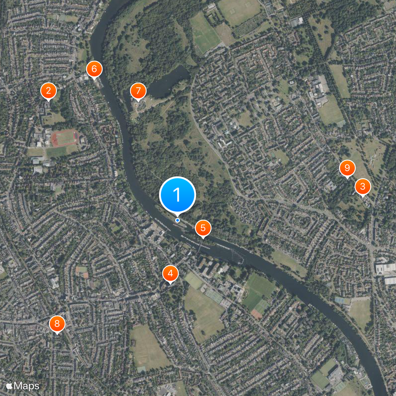 Teddington Lock Mappa