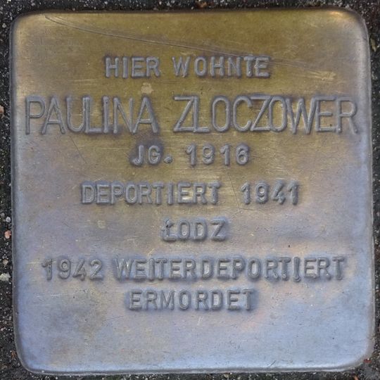Stolperstein en memoria de Paulina Zloczower
