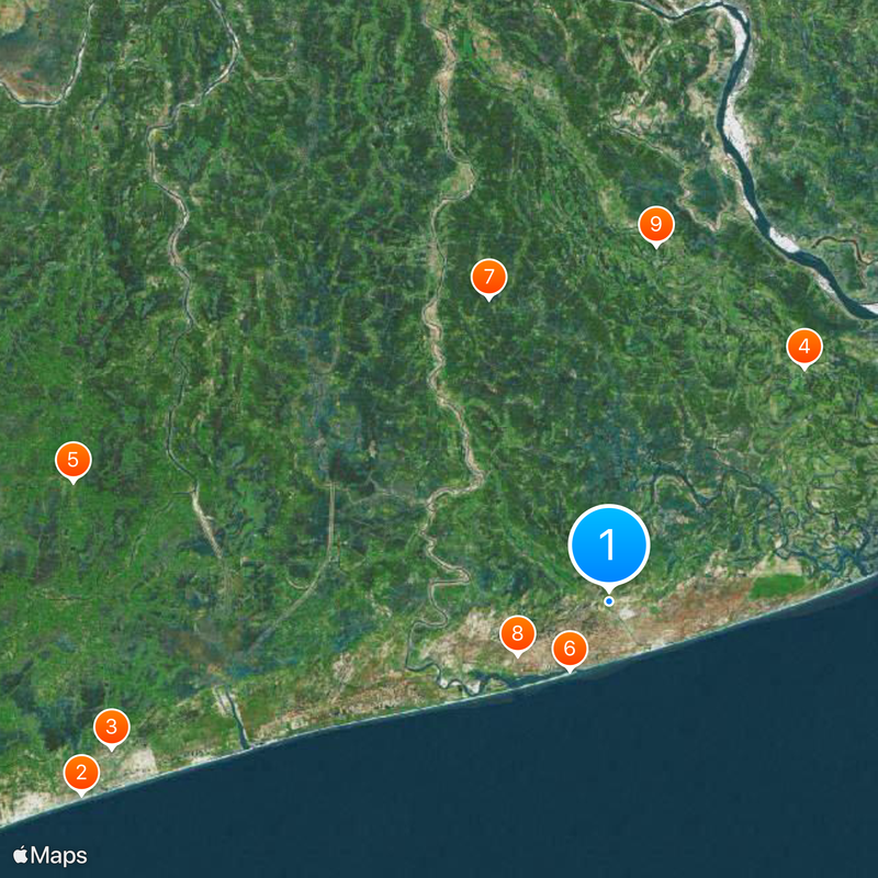 Templo do Sol em Konarak Mapa