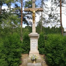 Crucifix in front of the cemetery in Kobylnice