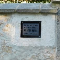 Pamětní deska Quirína Josefa Kratochvíla na hřbitově v Humpolci
