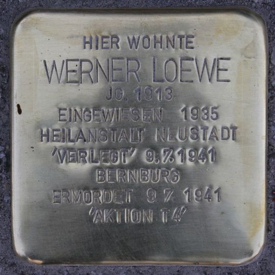 Stolperstein dedicated to Werner Loewe