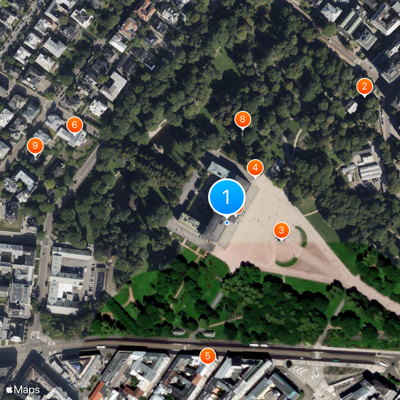 Pałac Królewski w Oslo Mapa
