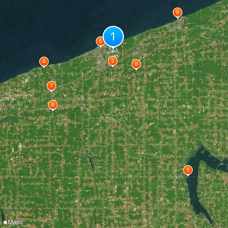 Contea di Ashtabula Mappa