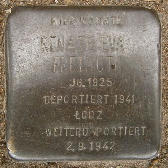 Stolperstein dedicated to Renate Eva Freimuth