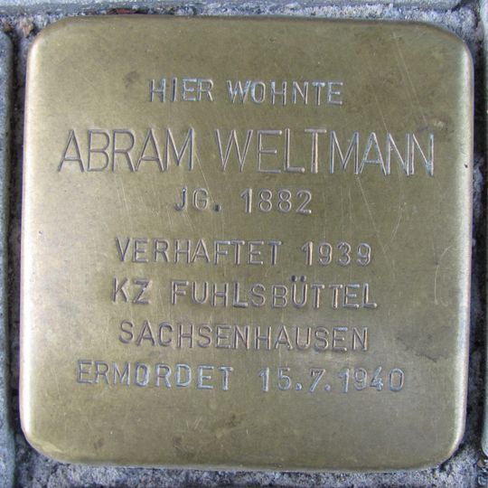 Stolperstein en memoria de Abram Weltmann