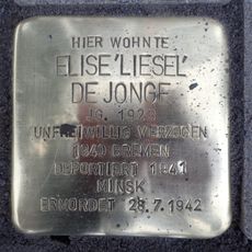 Stolperstein dedicated to Elise de Jonge