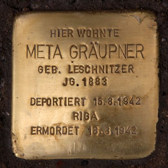 Stolperstein en memoria de Meta Gräupner