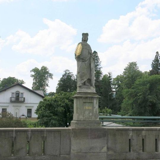 Statue of Saint Wenceslaus on the stone bridge in Vamberk