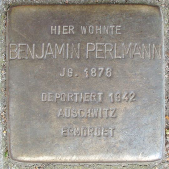 Stolperstein en memoria de Benjamin Perlmann