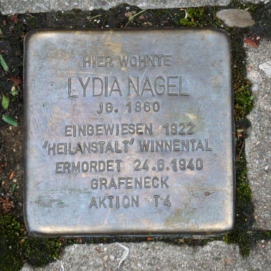 Stolperstein à la mémoire de Lydia Nagel