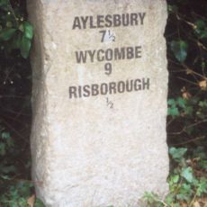 Milestone, Aylesbury Road; Monks Risborough, at jct. with Beach Court, half mile NE of town centre