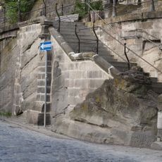 Felsfundamente des Bamberger Tores in Kronach