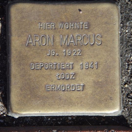 Stolperstein en memoria de Aron Marcus