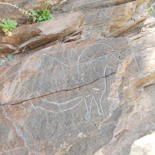 Estação com gravuras rupestres em Mazouco