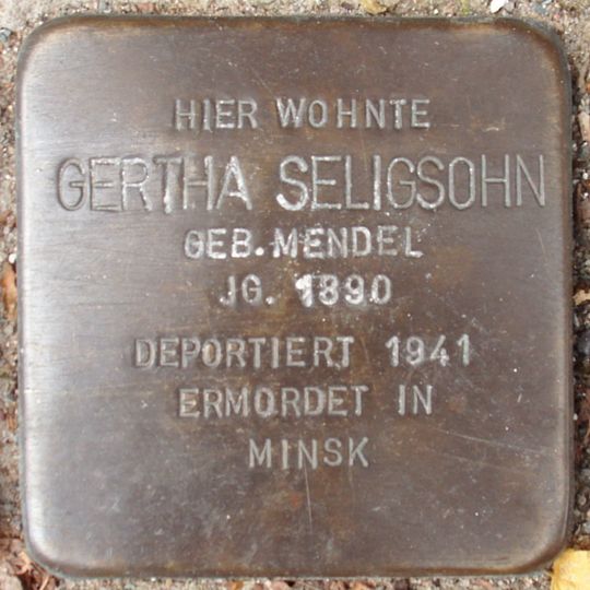 Stolperstein en memoria de Gertha Seligsohn