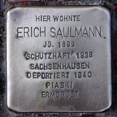 Stolperstein dedicated to Erich Saulmann