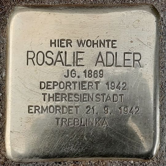 Stolperstein en memoria de Rosalie Adler