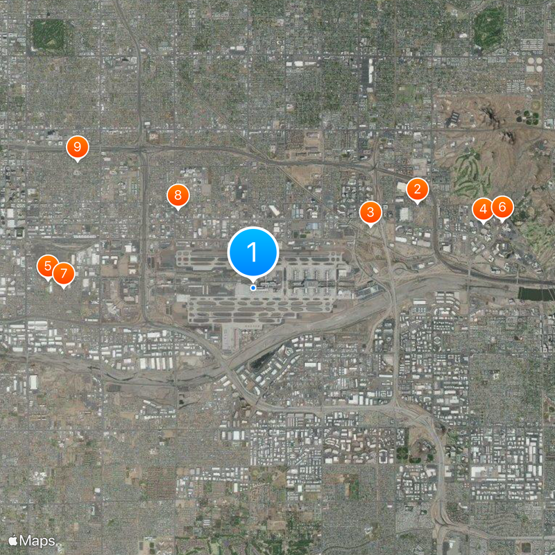 Phoenix Sky Harbor International Airport Karte